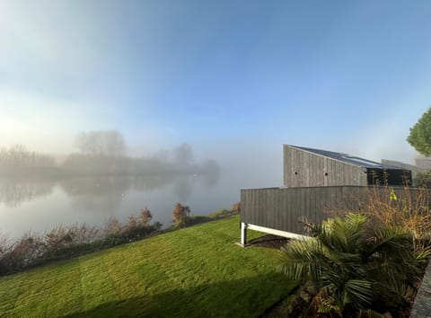 Property building, Natural landscape, Lake view