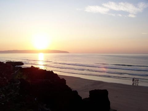 Beach, Sea view, Sunset