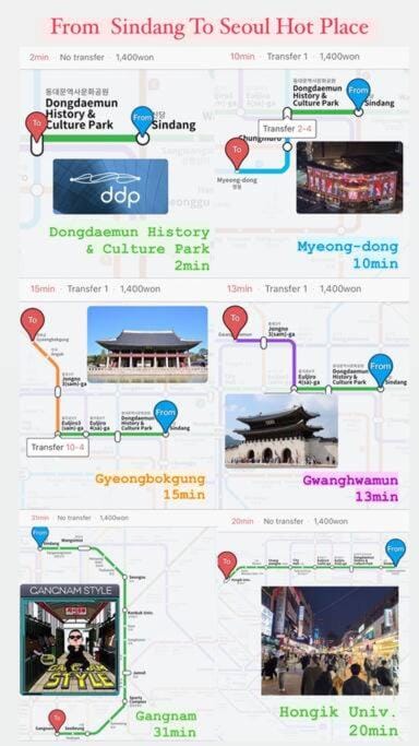 Seoul Central, Dongdaemun, 1min to Sindang station, 1km to DDP Apartment in Seoul