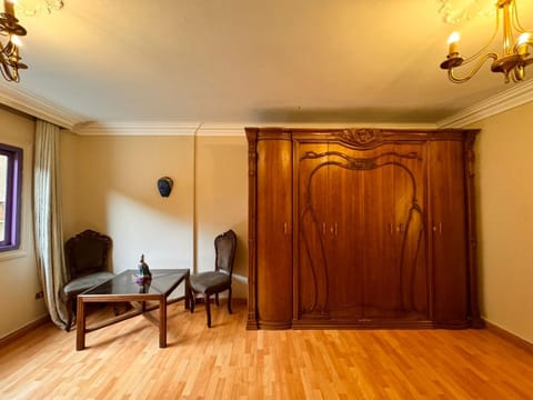 Seating area, wardrobe