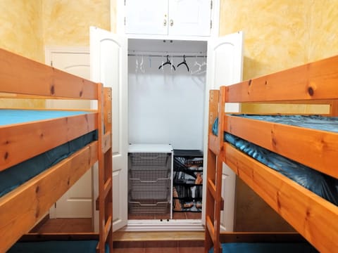 Bedroom, bunk bed, wardrobe