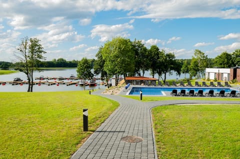 Spring, Day, Natural landscape, Lake view, Pool view, Swimming pool, sunbed