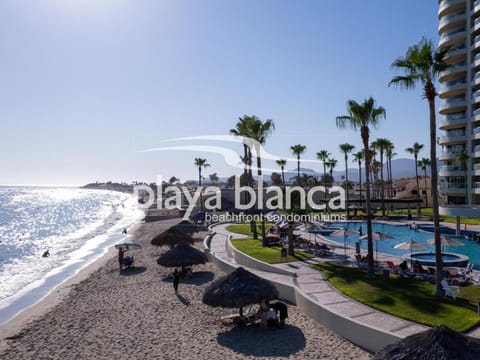 Property building, Beach, Pool view, Sea view, sunbed