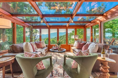 Living room, Seating area, Garden view