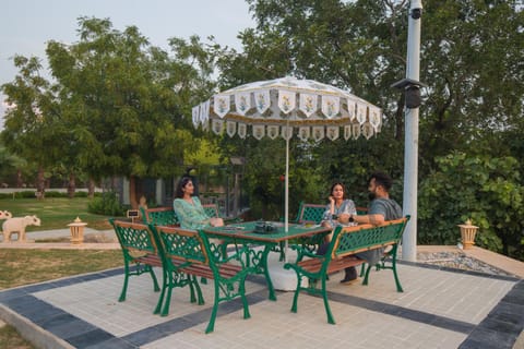 Patio, Spring, Day, People, Garden, Dining area, Garden view, group of guests