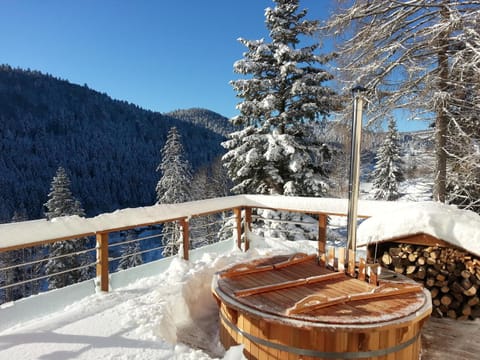 Natural landscape, Winter, Mountain view, Swimming pool