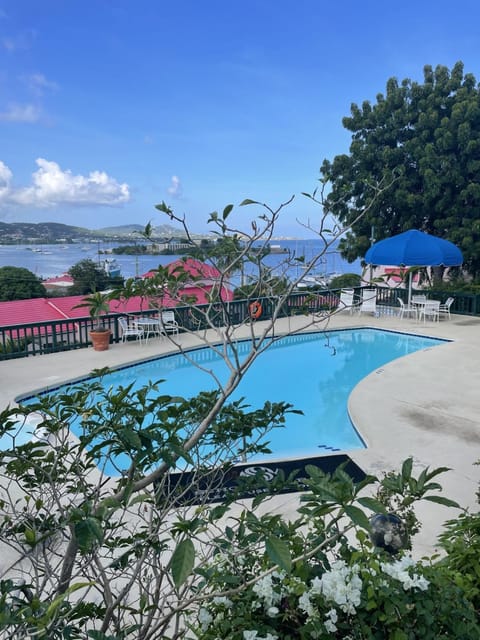 Experience the tranquility of Caribbean Sea vistas from your own secluded patio Appartement in Christiansted