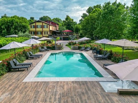 Property building, Living room, Swimming pool