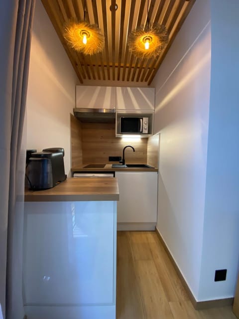 Kitchen or kitchenette, minibar, oven, stove