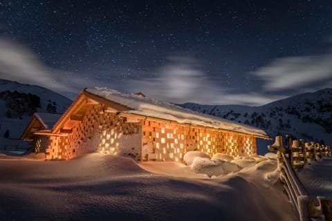 Property building, Night, Winter