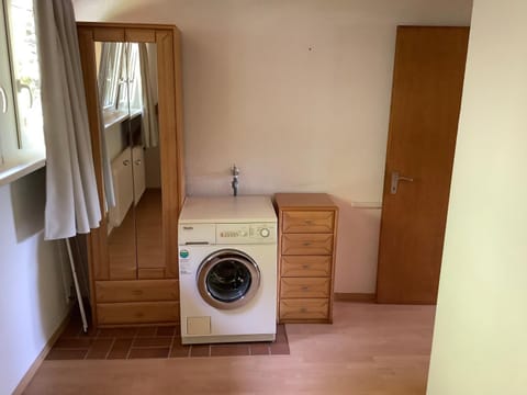 Bedroom, wardrobe, washing machine