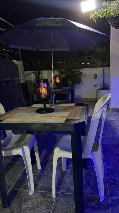 Patio, Night, Balcony/Terrace, Dining area