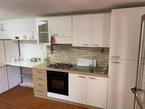 Kitchen or kitchenette, oven, stove