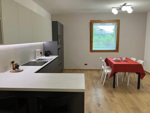 Kitchen or kitchenette, Dining area, stove