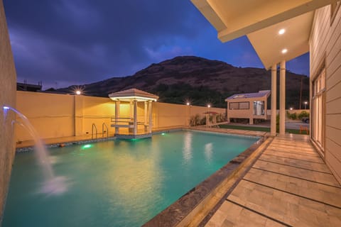 Night, Mountain view, Pool view, Swimming pool