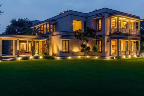 Property building, Night, Garden, Garden view