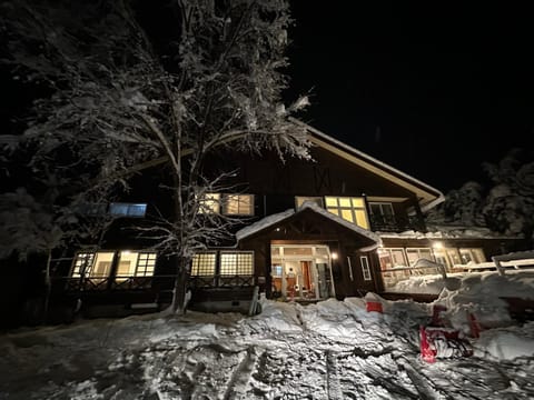 Property building, Night, Winter