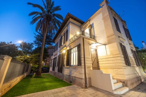 Property building, Night, Garden, Garden view