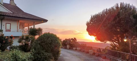 Property building, Garden view, Sunset