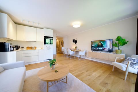 TV and multimedia, Kitchen or kitchenette, Living room, Seating area, Dining area, dishwasher, oven, stove