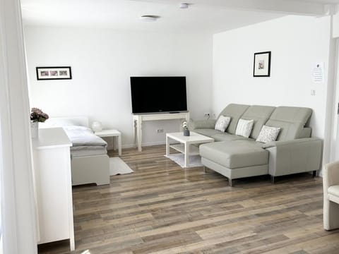 Bed, TV and multimedia, Living room, Photo of the whole room, Seating area, Bedroom