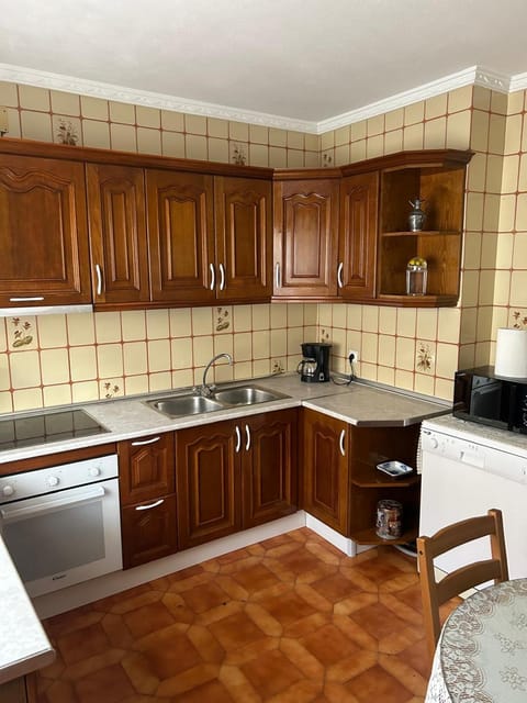 Kitchen or kitchenette, dishwasher, stove, toaster