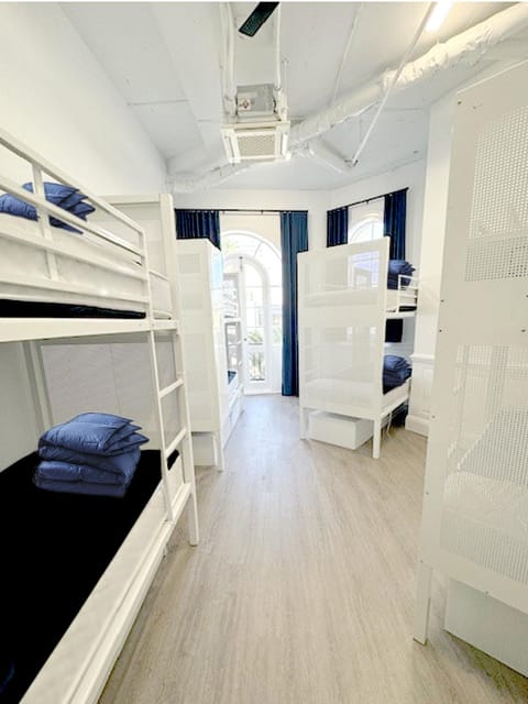 Bedroom, bunk bed, locker, air conditioner