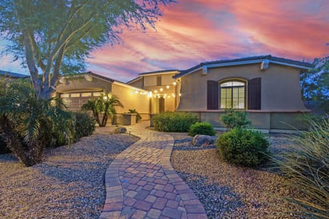 Property building, Facade/entrance, Garden view, Sunset