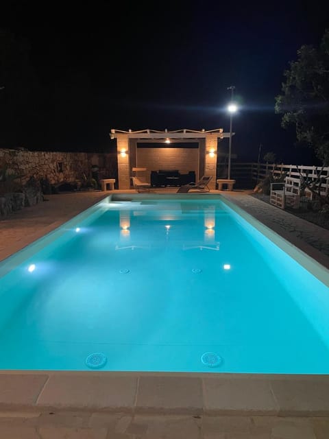 Night, Pool view, Swimming pool