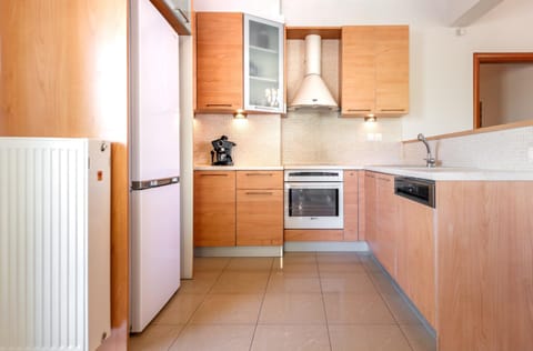 Kitchen or kitchenette, dishwasher, oven, stove