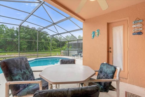 Patio, Dining area, Lake view, Pool view