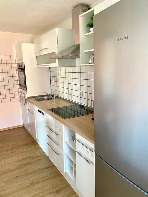 Kitchen or kitchenette, dishwasher, stove