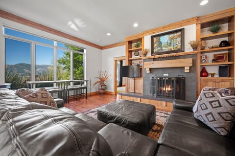 TV and multimedia, Living room, Mountain view, fireplace