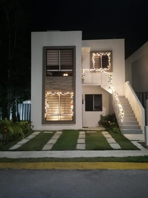 Property building, Night, Garden, Garden view