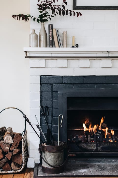 Living room, fireplace