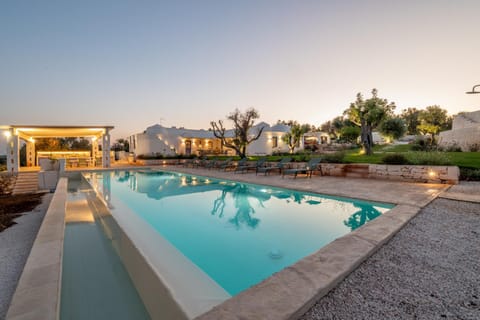 Property building, Swimming pool, Sunset