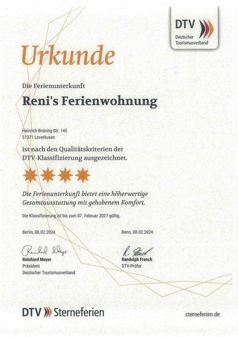 Reni's 4 Sterne Ferienwohnung Apartment in Leverkusen