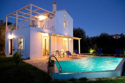 Property building, Night, Swimming pool