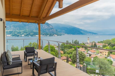 Patio, Day, Natural landscape, View (from property/room), Balcony/Terrace, Living room, Seating area, Lake view, Mountain view