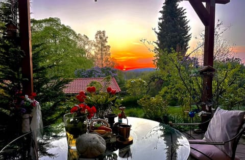 Balcony/Terrace, Garden view, Sunset