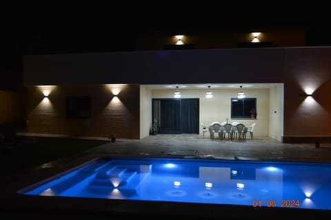 Patio, Night, Swimming pool