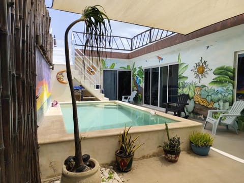 Patio, Pool view, sunbed