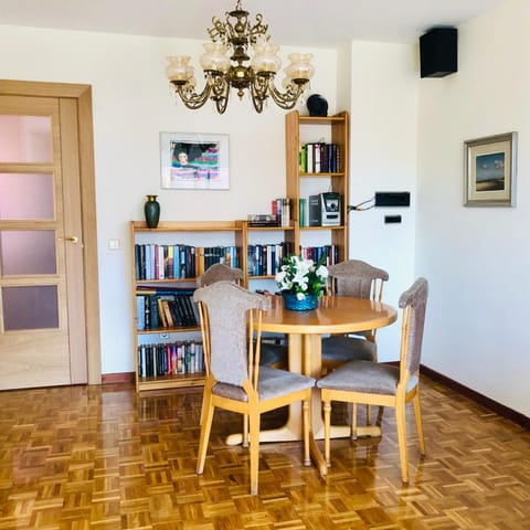 Library, Living room, Dining area