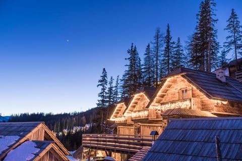 Property building, Night, Natural landscape, Winter, Mountain view