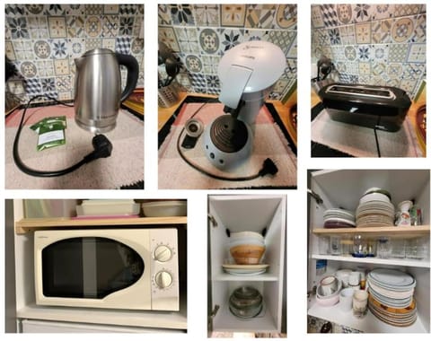 Coffee/tea facilities, Kitchen or kitchenette, stove, toaster