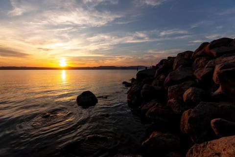 Nearby landmark, Natural landscape, Lake view, Sunset