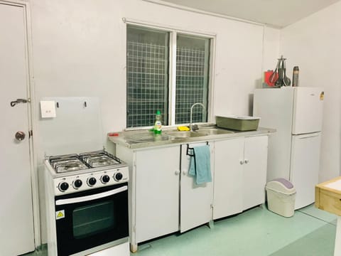 Kitchen or kitchenette, oven, stove