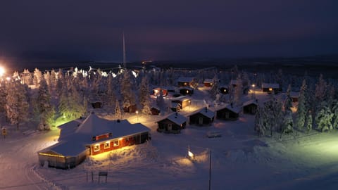 Bird's eye view, Winter, Skiing, Sunset