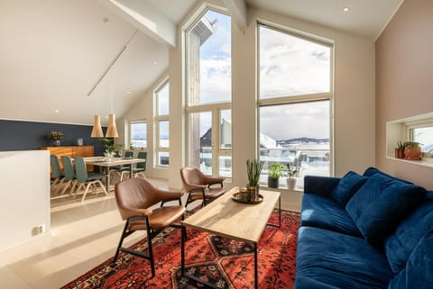 Living room, Seating area, Sea view