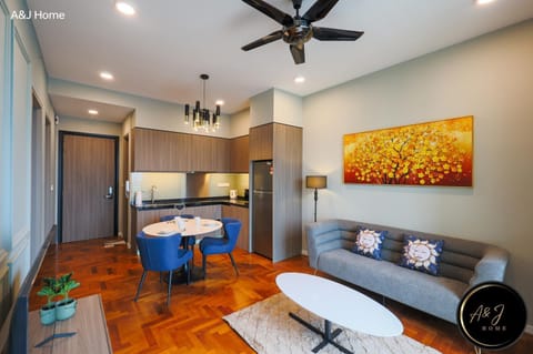 Kitchen or kitchenette, Living room, Dining area, City view, Parking, air conditioner